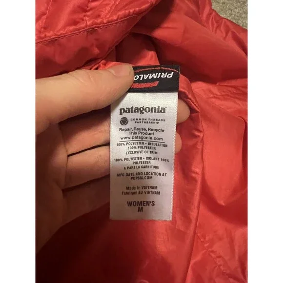 Women's Size Medium Patagonia Nano Puff Insulated Vest Full Zip Red Orange NWOT - Picture 6 of 8